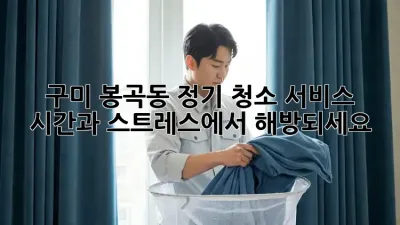 구미 봉곡동 정기 청소 서비스: 시간과 스트레스에서 해방되세요!