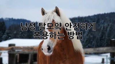 남성 탈모약, 안전하게 복용하는 방법
